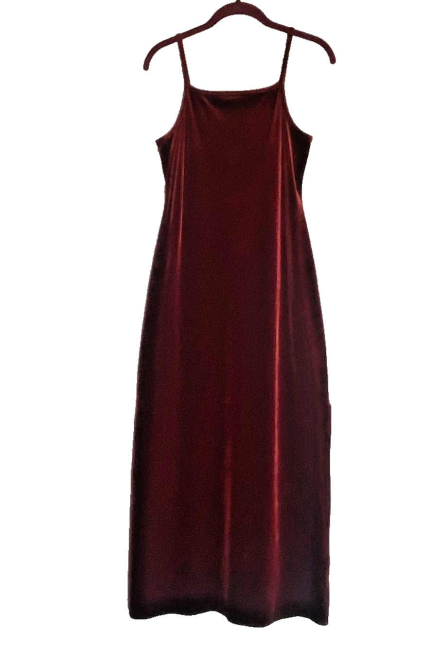 Vintage MARIAN & MARAL Dress Burgundy (Red Wine) Velvet Whimsigoth Maxi M